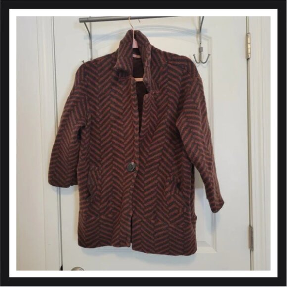 Anthro Moth Paloma Sweater Jacket Chevron - Picture 5 of 6
